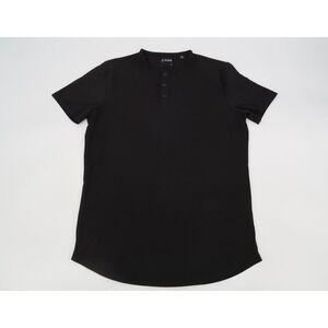 Cuts Clothing Mens Small AO Henley Curve Hem Black Short Sleeve Shirt Pyca Pro